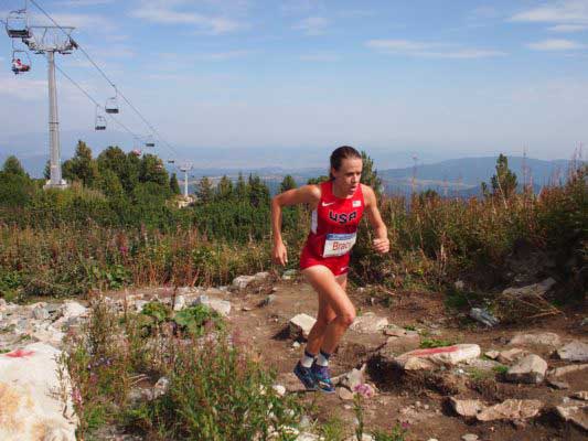 Addie Bracy at the World Mountain Running Championships