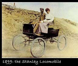 The Stanley Locomobile ascending the Auto road in 1899.